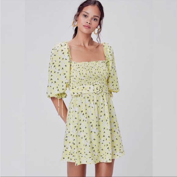 NWT For Love and Lemons Chrysanthemum Belted Mini Dress L - Picture 14 of 16